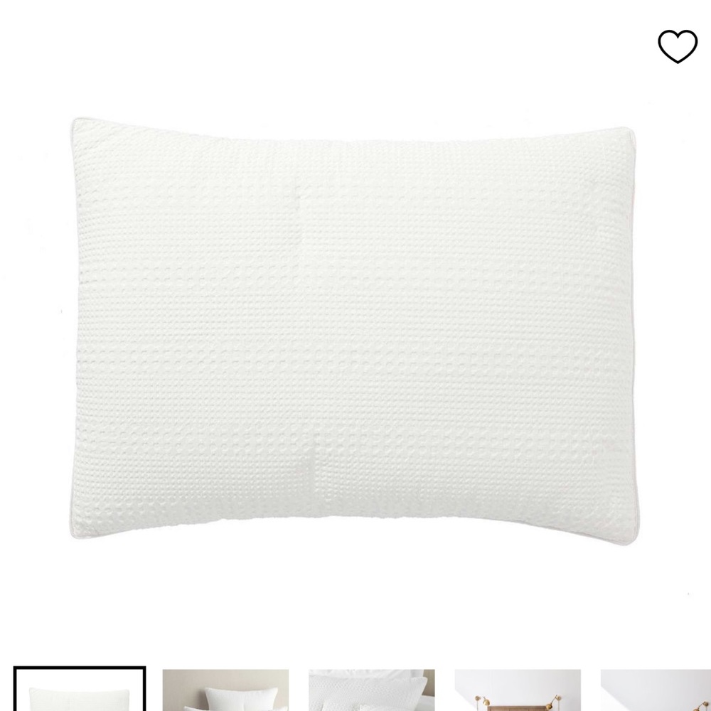 NWT pottery barn standard size , white , single sham. Waffle weave